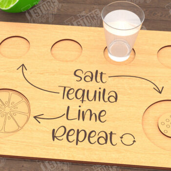 Intra απο ξύλο plywood 3mm-4mm πάχος – Τεκίλα Shot Board | Δίσκος σερβιρίσματος Shot Δίασταση  20x20 cm INTRAFABR-115892875 - Image 1