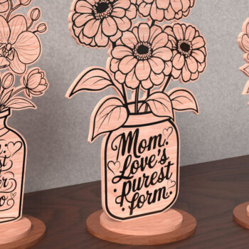 Intra απο ξύλο plywood 3mm-4mm πάχος – Thank You Mom Flower Vase Δίασταση 20x20 cm INTRAFABR-120643355 - Image 4