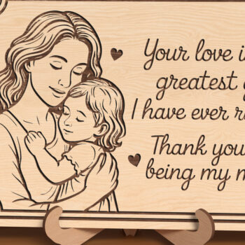 Intra απο ξύλο plywood 3mm-4mm πάχος – Ευχαριστώ Mom Gift Plaque Δίασταση 20x20 cm INTRAFABR-119421015 - Image 1