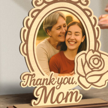 Intra απο ξύλο plywood 3mm-4mm πάχος – Ευχαριστώ μαμά – Vintage Frame Δίασταση  45x45 cm INTRAFABR-120588548 - Image 1