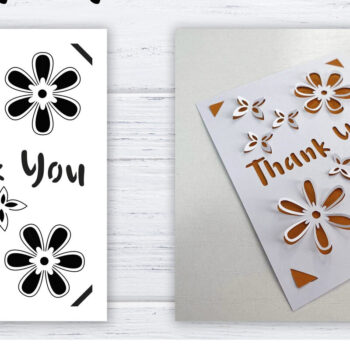 Intra απο ξύλο plywood 3mm-4mm πάχος – Ευχαριστώ Pop Up Card Δίασταση  20x20 cm INTRAFABR-25964286 - Image 1