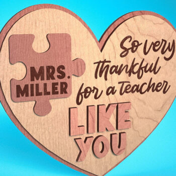 Intra απο ξύλο plywood 3mm-4mm πάχος – Ευχαριστούμε Δάσκαλο Sign | Δίασταση  40x30 cm INTRAFABR-68648898 - Image 2