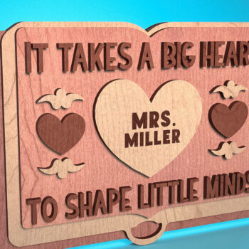 Intra απο ξύλο plywood 3mm-4mm πάχος – Ευχαριστούμε Δάσκαλο Sign | Δίασταση  40x30 cm INTRAFABR-68648898 - Image 3