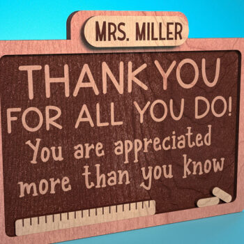 Intra απο ξύλο plywood 3mm-4mm πάχος – Ευχαριστούμε Δάσκαλο Sign | Δίασταση  40x30 cm INTRAFABR-68648898 - Image 5