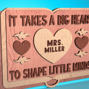 Intra απο ξύλο plywood 3mm-4mm πάχος – Ευχαριστούμε Δάσκαλο Sign | Δίασταση  40x30 cm INTRAFABR-68648929