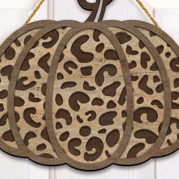 Intra απο ξύλο plywood 3mm-4mm πάχος – Εκτύπωση λεοπάρδαλης πινακίδας κολοκύθας Δίασταση  20x20 cm INTRAFABR-73180589 - Image 3