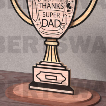 Intra απο ξύλο plywood 3mm-4mm πάχος – Ευχαριστώ Super Dad Δίασταση 20x20 cm INTRAFABR-122116069 - Image 1