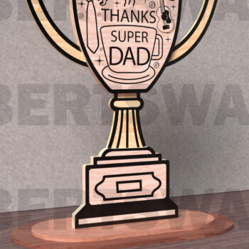 Intra απο ξύλο plywood 3mm-4mm πάχος – Ευχαριστώ Super Dad Δίασταση 20x20 cm INTRAFABR-122116069 - Image 2