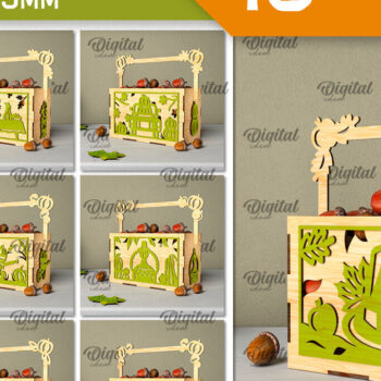 Intra απο ξύλο plywood 3mm-4mm πάχος – Δέσμη κοπής με λέιζερ κουτιά των ευχαριστιών Δίασταση  20x20 cm INTRAFABR-106527654 - Image 1