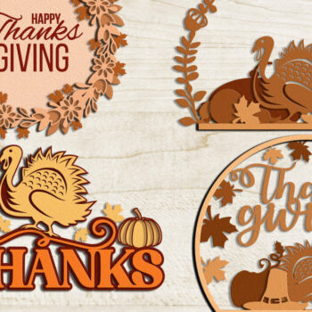 Intra απο ξύλο plywood 3mm-4mm πάχος – Αρχεία αποκοπής με λέιζερ για την Ημέρα των Ευχαριστιών Δίασταση  20x20 cm INTRAFABR-16868364 - Image 1