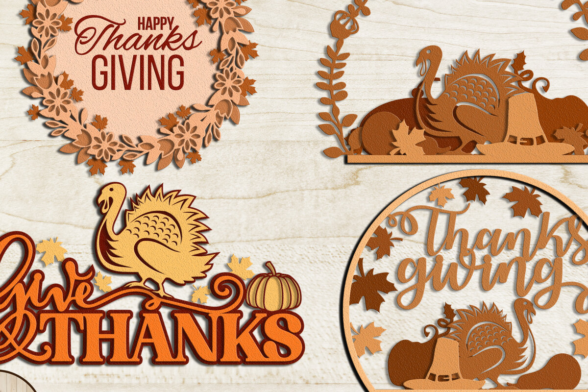 Intra απο ξύλο plywood 3mm-4mm πάχος – Αρχεία αποκοπής με λέιζερ για την Ημέρα των Ευχαριστιών Δίασταση  20x20 cm INTRAFABR-16868364