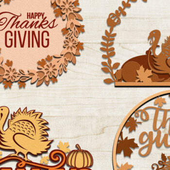 Intra απο ξύλο plywood 3mm-4mm πάχος – Αρχεία αποκοπής με λέιζερ για την Ημέρα των Ευχαριστιών Δίασταση  20x20 cm INTRAFABR-16868364 - Image 2