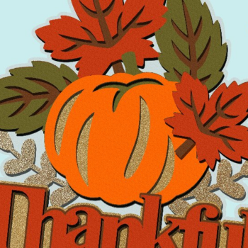 Intra απο ξύλο plywood 3mm-4mm πάχος – Ευχαριστιών Cake Topper Pumpkin 3D Δίασταση 20x20 cm INTRAFABR-108395697 - Image 4