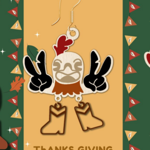 Intra απο ξύλο plywood 3mm-4mm πάχος – Ευχαριστιών Σκουλαρίκι κοτόπουλου, Δίασταση  5x5 cm INTRAFABR-101167550