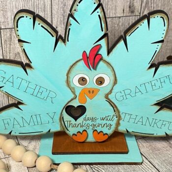 Intra απο ξύλο plywood 3mm-4mm πάχος – Laser Αντίστροφης μέτρησης για την Ημέρα των Ευχαριστιών Δίασταση  20x20 cm INTRAFABR-44636708 - Image 1