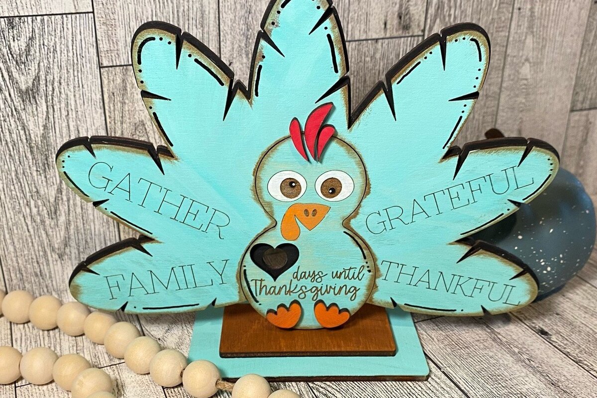 Intra απο ξύλο plywood 3mm-4mm πάχος – Laser Αντίστροφης μέτρησης για την Ημέρα των Ευχαριστιών Δίασταση  20x20 cm INTRAFABR-44636708