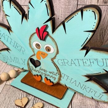 Intra απο ξύλο plywood 3mm-4mm πάχος – Laser Αντίστροφης μέτρησης για την Ημέρα των Ευχαριστιών Δίασταση  20x20 cm INTRAFABR-44636708 - Image 2