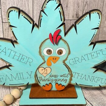 Intra απο ξύλο plywood 3mm-4mm πάχος – Laser Αντίστροφης μέτρησης για την Ημέρα των Ευχαριστιών Δίασταση  20x20 cm INTRAFABR-44636708 - Image 4