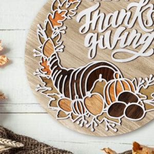 Intra απο ξύλο plywood 3mm-4mm πάχος – Πρότυπο πολυστρωματικής κοπής ημέρας των ευχαριστιών Δίασταση  20x20 cm INTRAFABR-80312364