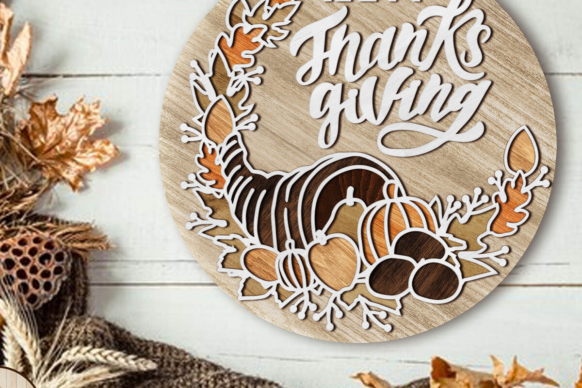 Intra απο ξύλο plywood 3mm-4mm πάχος – Πρότυπο πολυστρωματικής κοπής ημέρας των ευχαριστιών Δίασταση  20x20 cm INTRAFABR-80312364