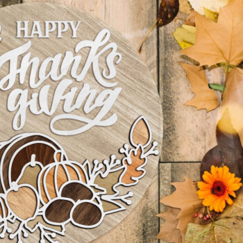 Intra απο ξύλο plywood 3mm-4mm πάχος – Πρότυπο πολυστρωματικής κοπής ημέρας των ευχαριστιών Δίασταση  20x20 cm INTRAFABR-80312364 - Image 2