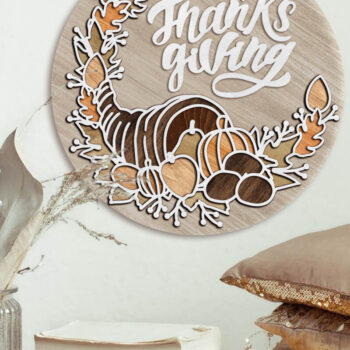 Intra απο ξύλο plywood 3mm-4mm πάχος – Πρότυπο πολυστρωματικής κοπής ημέρας των ευχαριστιών Δίασταση  20x20 cm INTRAFABR-80312364 - Image 3