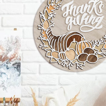 Intra απο ξύλο plywood 3mm-4mm πάχος – Πρότυπο πολυστρωματικής κοπής ημέρας των ευχαριστιών Δίασταση  20x20 cm INTRAFABR-80312364 - Image 4