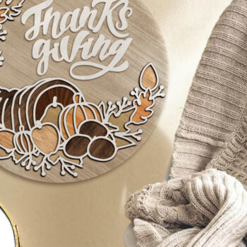 Intra απο ξύλο plywood 3mm-4mm πάχος – Πρότυπο πολυστρωματικής κοπής ημέρας των ευχαριστιών Δίασταση  20x20 cm INTRAFABR-80312364 - Image 5