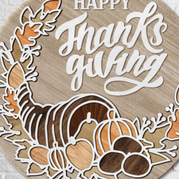 Intra απο ξύλο plywood 3mm-4mm πάχος – Πρότυπο πολυστρωματικής κοπής ημέρας των ευχαριστιών Δίασταση  20x20 cm INTRAFABR-80312364 - Image 7