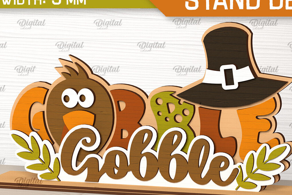 Intra απο ξύλο plywood 3mm-4mm πάχος –  κοπής με λέιζερ διακόσμηση για την ημέρα των ευχαριστιών Δίασταση  20x20 cm INTRAFABR-103311895