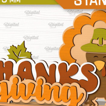 Intra απο ξύλο plywood 3mm-4mm πάχος –  κοπής με λέιζερ διακόσμηση για την ημέρα των ευχαριστιών Δίασταση  20x20 cm INTRAFABR-103312046 - Image 1