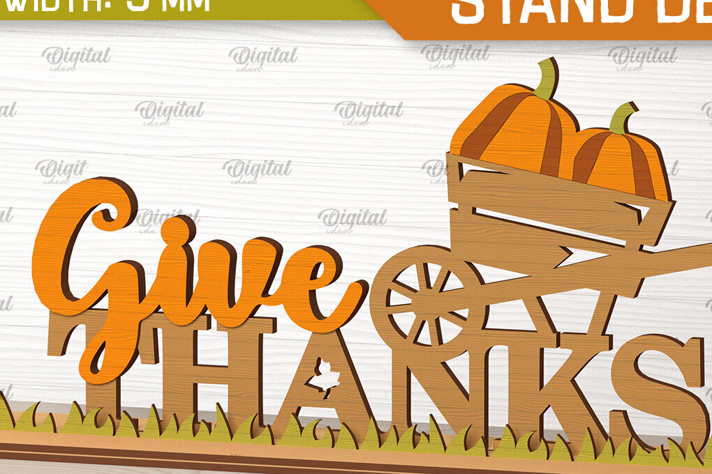 Intra απο ξύλο plywood 3mm-4mm πάχος –  κοπής με λέιζερ διακόσμηση για την ημέρα των ευχαριστιών Δίασταση  20x20 cm INTRAFABR-103311714