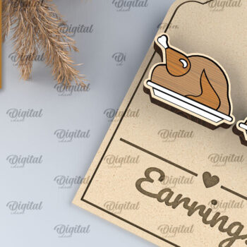 Intra απο ξύλο plywood 3mm-4mm πάχος – Σκουλαρίκια με λέιζερ των Ευχαριστιών Δίασταση 5x5 cm INTRAFABR-105629373 - Image 1