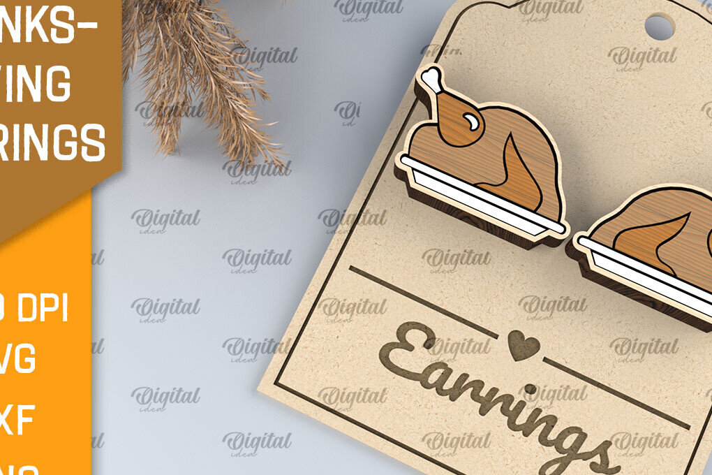 Intra απο ξύλο plywood 3mm-4mm πάχος – Σκουλαρίκια με λέιζερ των Ευχαριστιών Δίασταση  5x5 cm INTRAFABR-105629373