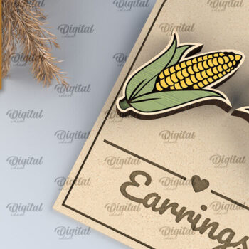 Intra απο ξύλο plywood 3mm-4mm πάχος – Σκουλαρίκια με λέιζερ των Ευχαριστιών Δίασταση 5x5 cm INTRAFABR-105629444 - Image 1