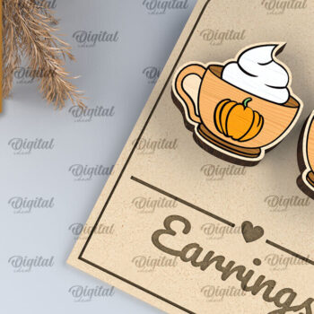 Intra απο ξύλο plywood 3mm-4mm πάχος – Σκουλαρίκια με λέιζερ των Ευχαριστιών Δίασταση  5x5 cm INTRAFABR-105629479 - Image 1