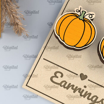 Intra απο ξύλο plywood 3mm-4mm πάχος – Δέσμη κοπής με λέιζερ σκουλαρίκια για την Ημέρα των Ευχαριστιών Δίασταση  5x5 cm INTRAFABR-105627987 - Image 4