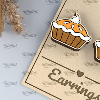 Intra απο ξύλο plywood 3mm-4mm πάχος – Δέσμη κοπής με λέιζερ σκουλαρίκια για την Ημέρα των Ευχαριστιών Δίασταση  5x5 cm INTRAFABR-105627987 - Image 5