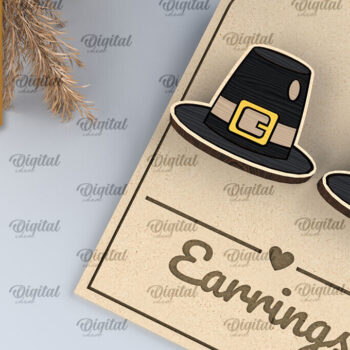 Intra απο ξύλο plywood 3mm-4mm πάχος – Δέσμη κοπής με λέιζερ σκουλαρίκια για την Ημέρα των Ευχαριστιών Δίασταση  5x5 cm INTRAFABR-105627987 - Image 6