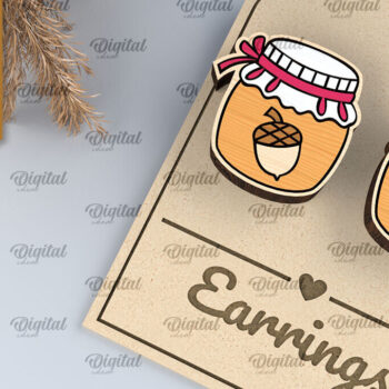 Intra απο ξύλο plywood 3mm-4mm πάχος – Δέσμη κοπής με λέιζερ σκουλαρίκια για την Ημέρα των Ευχαριστιών Δίασταση  5x5 cm INTRAFABR-105627987 - Image 9