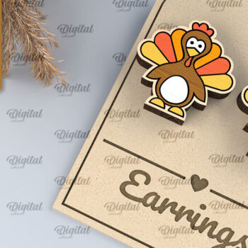 Intra απο ξύλο plywood 3mm-4mm πάχος – Σκουλαρίκια με λέιζερ των Ευχαριστιών Δίασταση 5x5 cm INTRAFABR-105628093 - Image 1