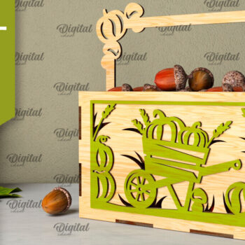 Intra απο ξύλο plywood 3mm-4mm πάχος –  κοπής με λέιζερ κουτί μπομπονιών για την ημέρα των ευχαριστιών Δίασταση  20x20 cm INTRAFABR-106454507 - Image 1