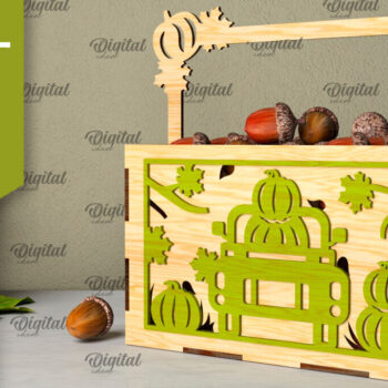 Intra απο ξύλο plywood 3mm-4mm πάχος –  κοπής με λέιζερ κουτί μπομπονιών για την ημέρα των ευχαριστιών Δίασταση  20x20 cm INTRAFABR-106454366 - Image 1