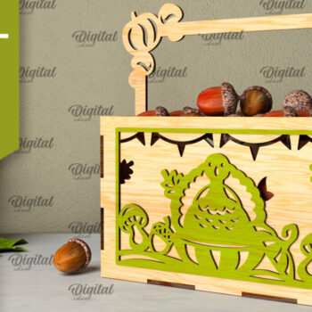 Intra απο ξύλο plywood 3mm-4mm πάχος –  κοπής με λέιζερ κουτί μπομπονιών για την ημέρα των ευχαριστιών Δίασταση  20x20 cm INTRAFABR-106454411 - Image 1