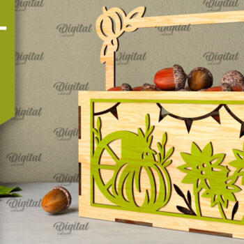 Intra απο ξύλο plywood 3mm-4mm πάχος –  κοπής με λέιζερ κουτί μπομπονιών για την ημέρα των ευχαριστιών Δίασταση  20x20 cm INTRAFABR-106454432 - Image 1