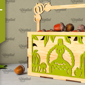 Intra απο ξύλο plywood 3mm-4mm πάχος –  κοπής με λέιζερ κουτί μπομπονιών για την ημέρα των ευχαριστιών Δίασταση  20x20 cm INTRAFABR-106454465 - Image 1