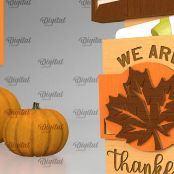 Intra απο ξύλο plywood 3mm-4mm πάχος – Θήκη δώρου για την Ημέρα των Ευχαριστιών Δίασταση  20x20 cm INTRAFABR-104233960 - Image 1