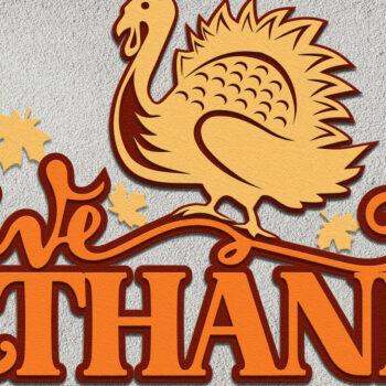 Intra απο ξύλο plywood 3mm-4mm πάχος – Αρχεία κοπής με λέιζερ της ημέρας των ευχαριστιών Δίασταση  20x20 cm INTRAFABR-16955418 - Image 2