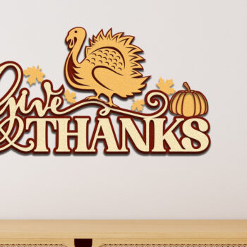 Intra απο ξύλο plywood 3mm-4mm πάχος – Αρχεία κοπής με λέιζερ της ημέρας των ευχαριστιών Δίασταση  20x20 cm INTRAFABR-16955418 - Image 3