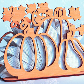 Intra απο ξύλο plywood 3mm-4mm πάχος – Πακέτο θήκης χαρτοπετσέτας ημέρας των ευχαριστιών | CNC Δίασταση 20x20 cm INTRAFABR-103791721 - Image 2